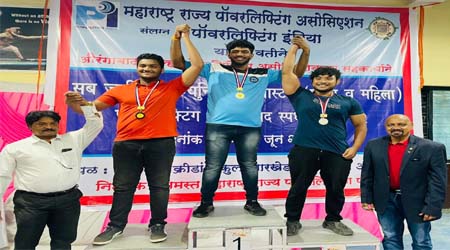 राज्यस्तरीय पावरलिप्टींग स्पर्धेत गोवेलीचा कु.अथर्व वाळींबे याने सुवर्ण पदक पटकावले